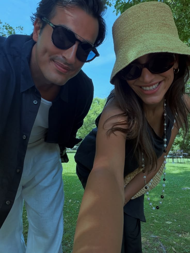 Ali Hennaoui and Walaa Awada selfie on the grounds of the French
    Riviera villa — Mercedes-Maybach campaign, Côte d'Azur June 2026
