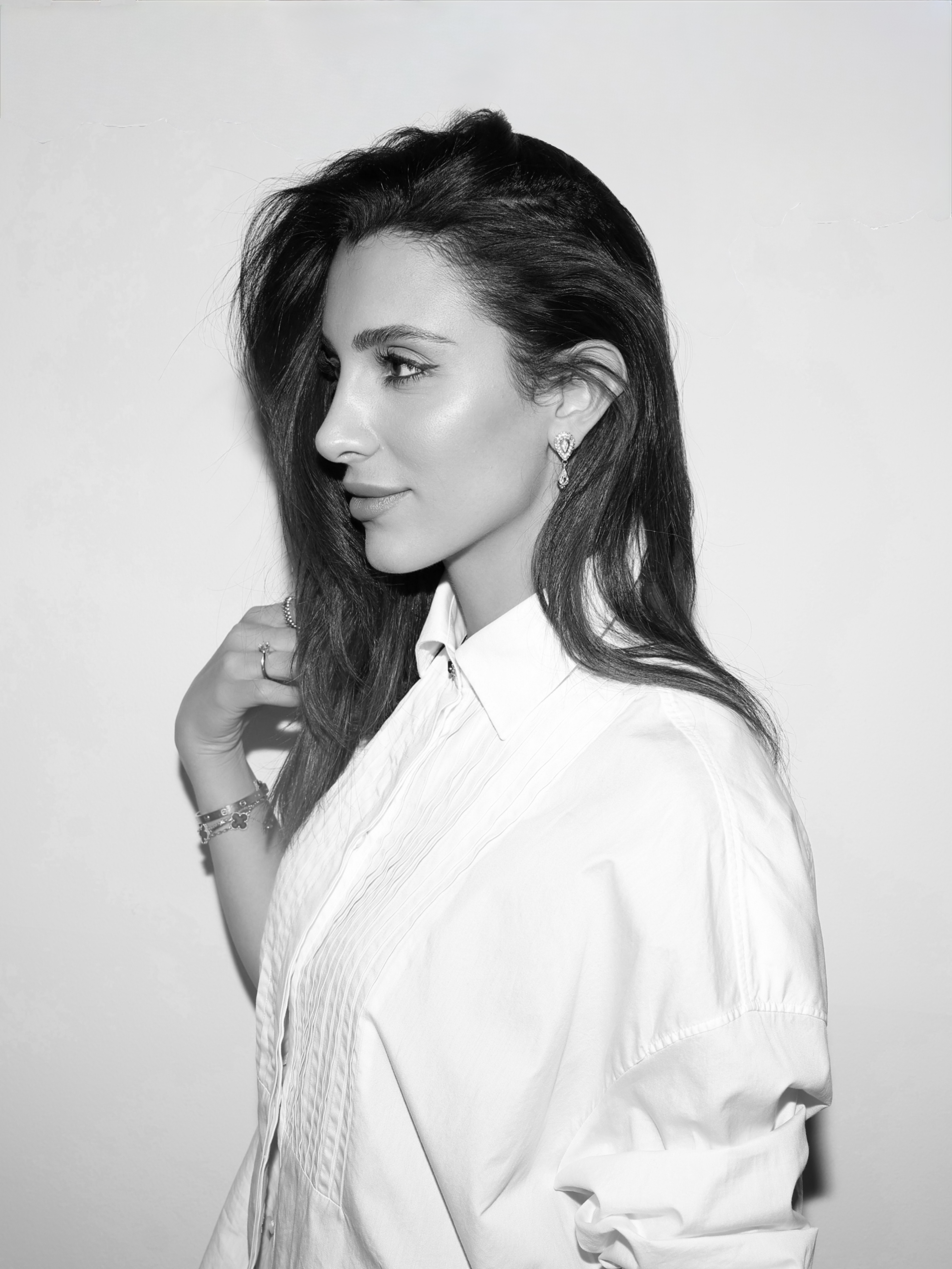 Walaa Awada, Dubai-based luxury fashion creator and co-founder of @aliandwalaa, editorial portrait.